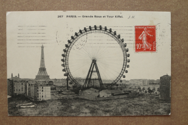 Ansichtskarte AK Paris 1911 Grande Roue et Tour Eiffel Turm Riesenrad Baracken Häuser Architektur Ortsansicht Frankreich France 75 Paris